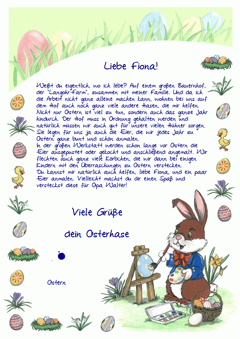 Ein Brief vom Osterhasen Text 5